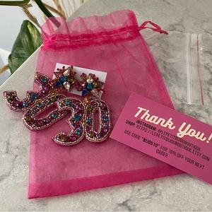 Brand New Never Worn 30th Birthday Beaded Earrings by LePetitBijouBoutique